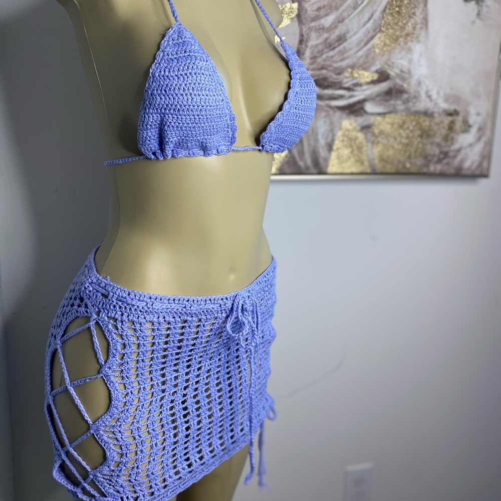 Two piece knitted bathing suit